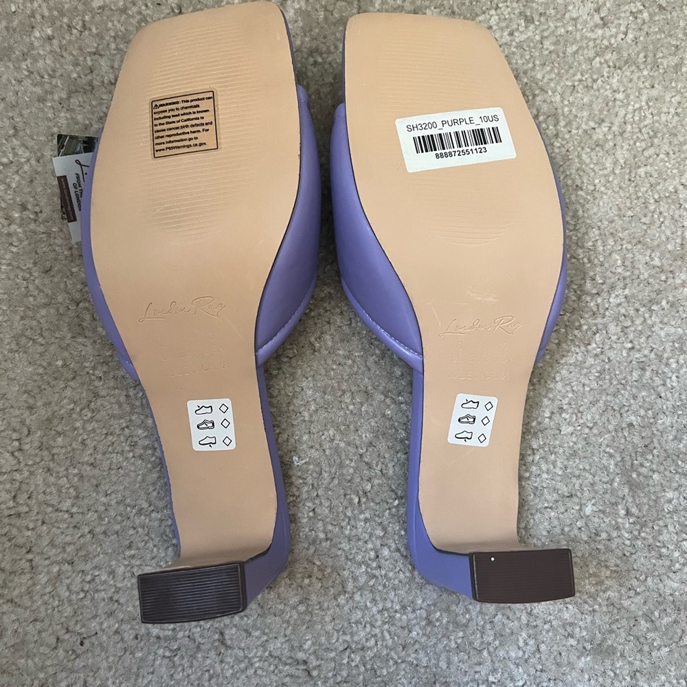 Purple Women's Heeled Slide Sandals - Picture 9 of 12